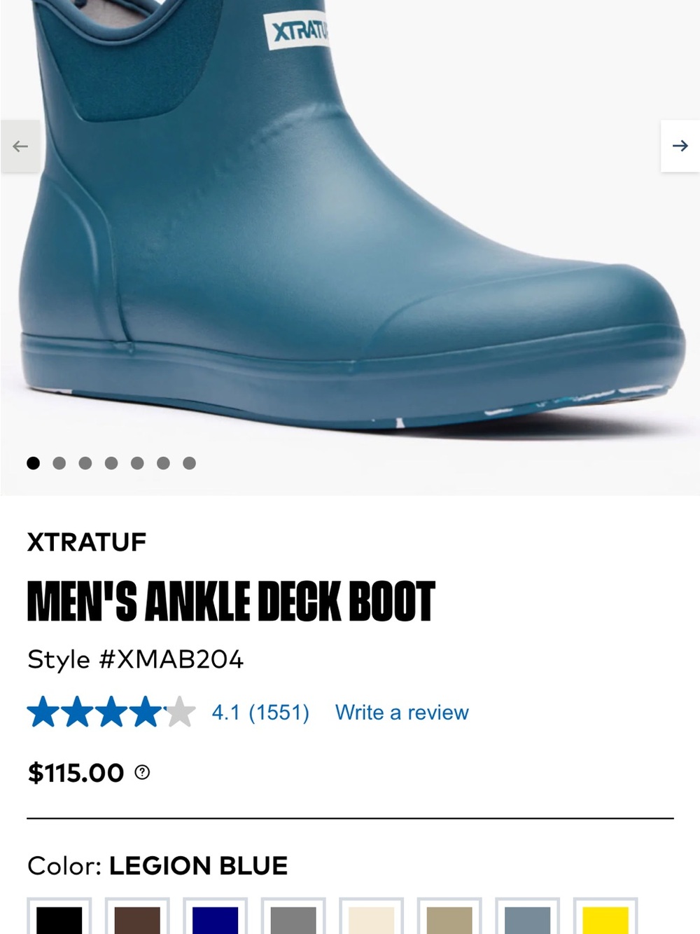Xtratuf Men's Ankle Deck Boot - Legion Blue